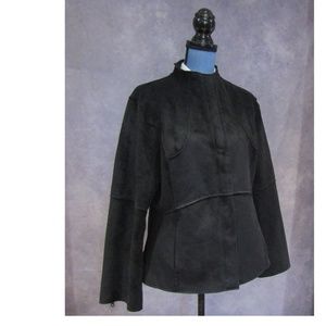 Carol Cohen Black Faux Suede Sherpa Coat - Soft!